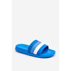 Women's striped slippers dark blue Vision