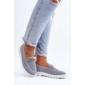 Women's slip-on sneakers with decoration Grey Alena