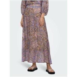 Brown-blue womens patterned maxi skirt ONLY Phoenix - Women