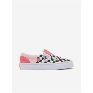 Pink Girl Patterned Slip On Sneakers VANS UY Classic Slip-On Patchw - Girls