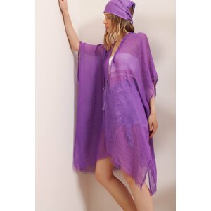 Trend Alaçatı Stili Kimono & Caftan - Purple - Oversize