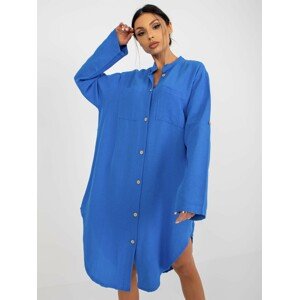 OCH BELLA blue shirt dress with pockets