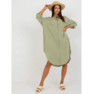 Light green midi dress with stand-up collar by OCH BELLA