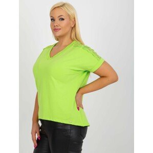 Lime green cotton blouse larger size