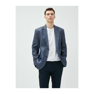 Koton Summer Jacket Linen Blazer Button Detailed Striped Pocket