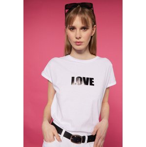 MONNARI Woman's T-Shirts T-Shirt With The Inscription Love Multicolor