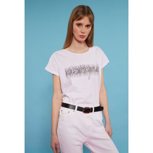 MONNARI Woman's T-Shirts White T-Shirt With Animal Motif Multicolor