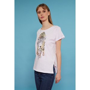 MONNARI Woman's T-Shirts White T-Shirt With Animal Motif Multicolor