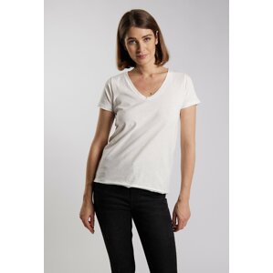 MONNARI Woman's T-Shirts T-Shirt With A Deep Neckline Multi White