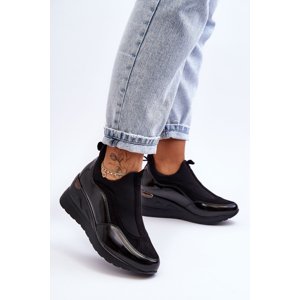 Women's slip-on gusset sneakers black Farro