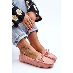 Women's Suede Moccasins Bright Pink Si Passione