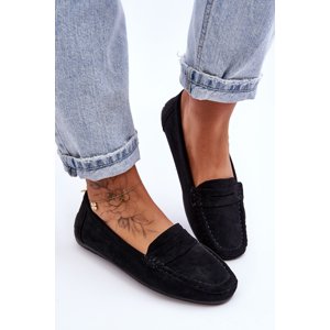 Women's suede loafers black Lenvie