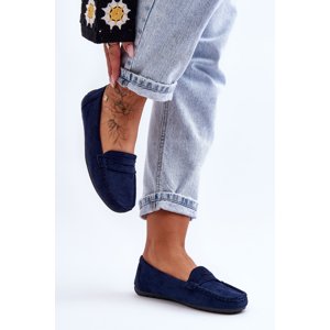 Women's suede moccasins blue Lenvie