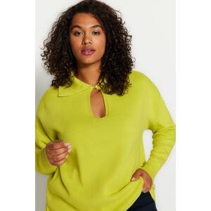 Trendyol Curve Plus Size Sweater - Green - Relaxed fit