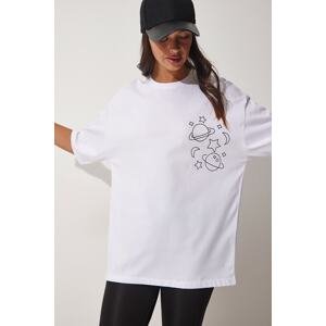 Happiness İstanbul T-Shirts - Weiß - Oversize