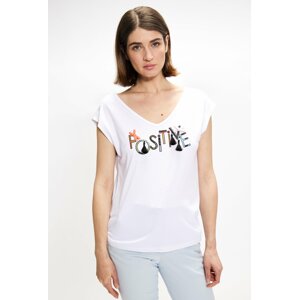 MONNARI Woman's Blouses T-Shirt With Decorative Inscription