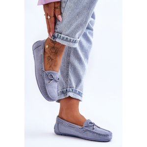 Women's Suede Moccasins Blue Si Passione