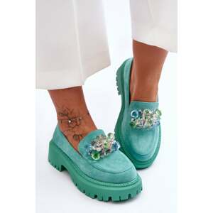 Women's Crystal Moccasins Avril Green