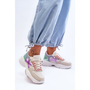 Women's lace-up sneakers Beige-Green Cortes