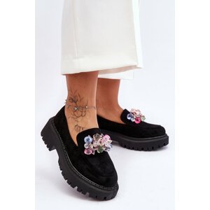 Women's Crystal Moccasins Black Avril