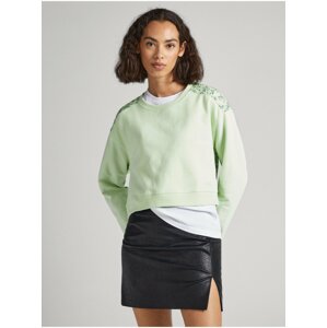 Light Green Women's Floral Sweatshirt Pepe Jeans Alissa - Women