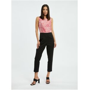 Orsay Pink-Black Women Floral Overall - Women