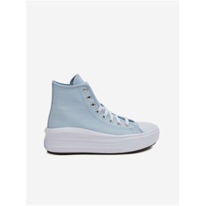 Light Blue Girly Ankle Sneakers on Converse Chuck T Platform - Girls