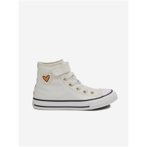Cream Girly Ankle Sneakers Converse Chuck Taylor All Star 1 - Girls