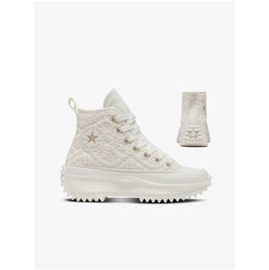 Cream Women's Ankle Sneakers on the Converse Run Star H Platform - Women