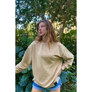 Trend Alaçatı Stili Sweatshirt - Beige - Relaxed fit