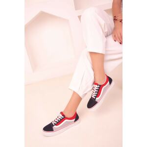 Soho Navy Blue-Red Women's Sneakers 18186