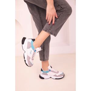 Soho Grey-White-Blue Women's Sneaker 18127