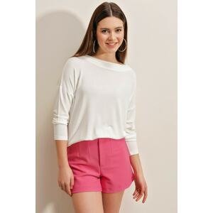 Bigdart 0469 Basic Knitted Blouse - White