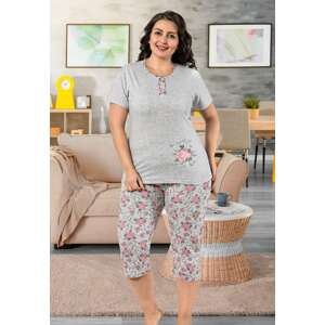 Cotton pyjamas grey melange larger size