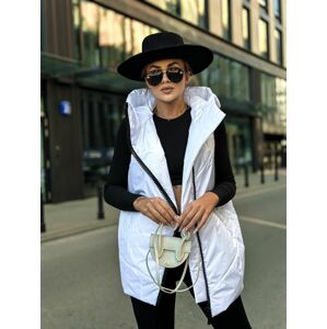 Me Gusta oversize vest with hood white