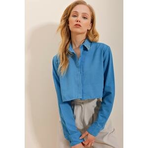 Trend Alaçatı Stili Shirt - Blue - Regular fit