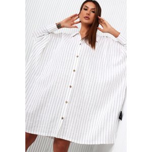 Oversize button striped shirt Miss city official white