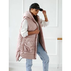 Me gusta vest with hood and longer back dirty pink