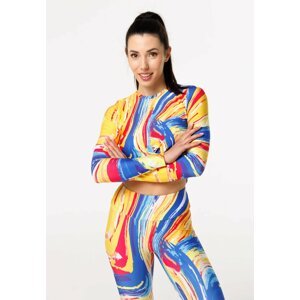 Bittersweet Paris Woman's Colorful Turnover Gaia Longsleeve Top GLT-C-Print BSP1489