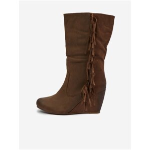 Women's brown wedge boots CAMAIEU