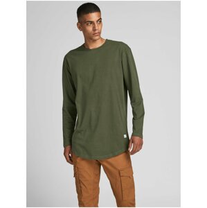 Khaki Mens Long Sleeve T-Shirt Jack & Jones Noa - Men