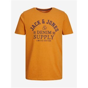 Orange Men's T-Shirt Jack & Jones Logo - Men