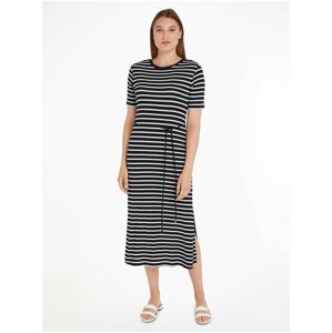 White-blue ladies striped midishats Tommy Hilfiger - Ladies