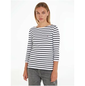 Tommy Hilfiger Blue and White Ladies Long Sleeve T-Shirt Tommy Hilfige - Women