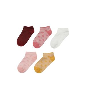 Polaris Mini Heart 5-Piece Ptk-g 3fx Multi-Colored Girl's 5-Piece Booties Sock