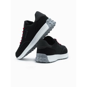 Ombre Men's shoes sneakers in combined materials - black