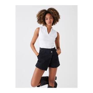 LC Waikiki High Waist Standard Fit Women's Jean Shorts Skirt