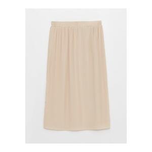 LC Waikiki Women's Plain Pleated Skirt with Elastic Waist