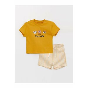 LC Waikiki Crew Neck Printed Baby Boy T-Shirt And Shorts 2-Pack