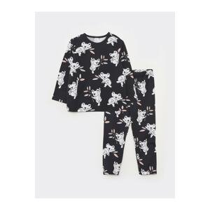 LC Waikiki Crew Neck Long Sleeve Printed Baby Girl Pajamas Set